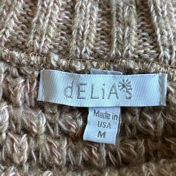 Delia*s Vintage Y2K Made In USA Pink & Beige Sweater - Medium Relaxed Fit - Picture 9 of 10
